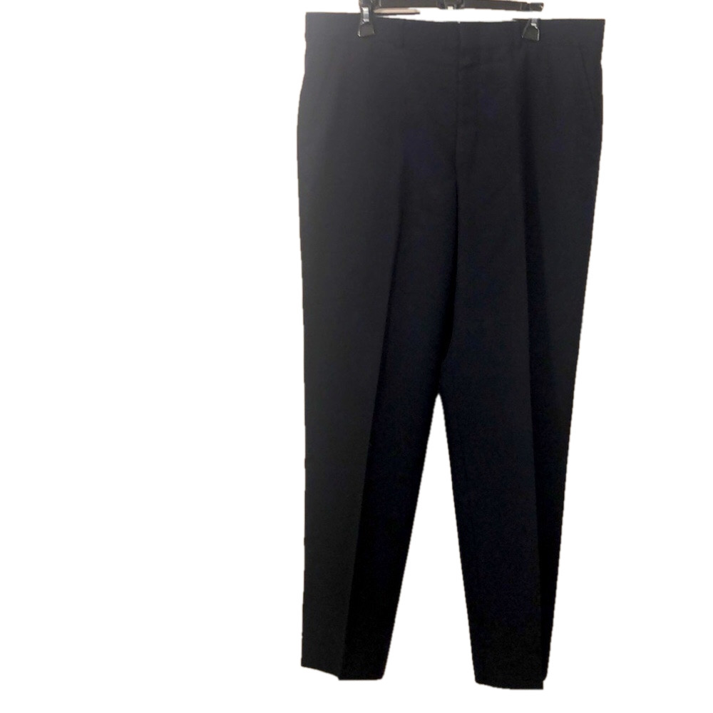 Vintage Mens Black Wool Blend Dress Pants 38 X 30 Adams Row Inseam 30"